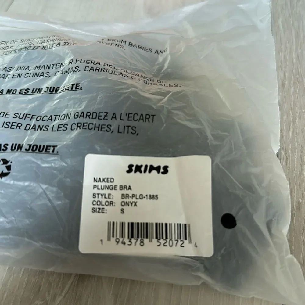 SKIMS‎ PLUNGE BRA ONYX SMALL NWT IN PACKAGING - Picture 7 of 7